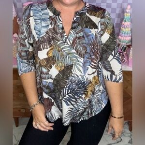 Tropical Print Top